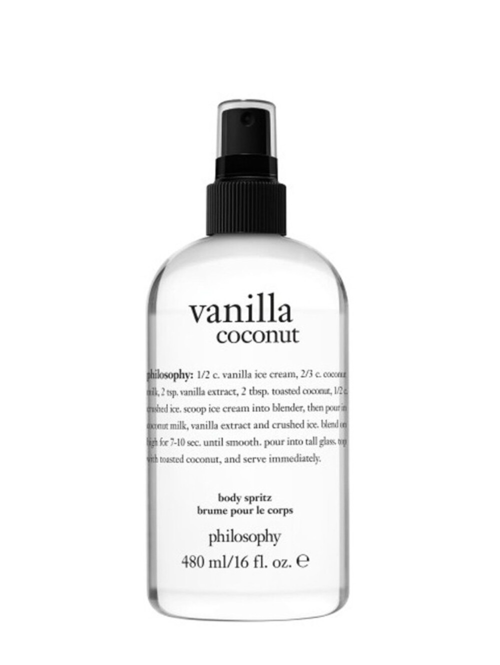 NEW Philosophy Vanilla Coconut Body Spritz Fragrance Spray - 16oz
